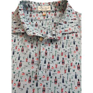Peter Millar Summer Comfort Polo Shirt Large Bloody Mary Phoenix CC Golf Print